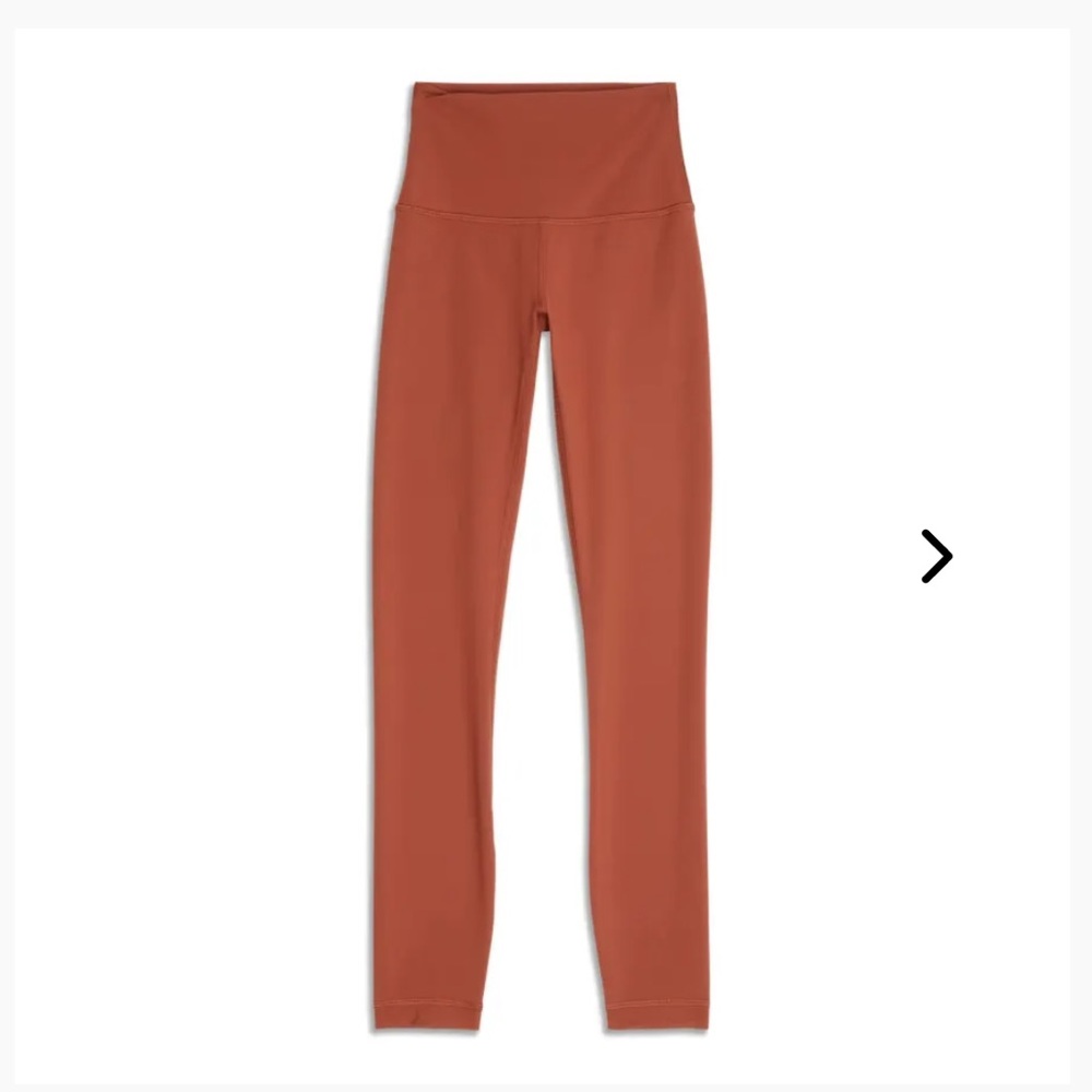 Lulu Lemon Dark Orange Wunder Train Leggings Size 8